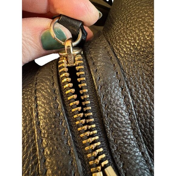 Coach Edie Shoulder Bag Black Leather w/ dust bag & care card - Picture 8 of 15